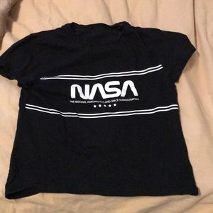 Black nasa crop top t shirt NEVER worn before!